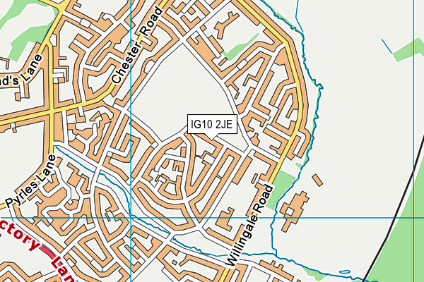 IG10 2JE map - OS VectorMap District (Ordnance Survey)