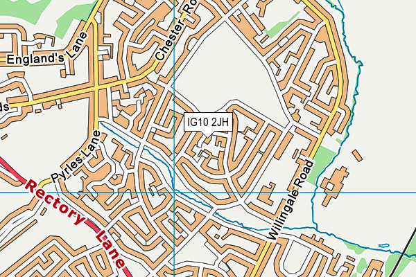 IG10 2JH map - OS VectorMap District (Ordnance Survey)