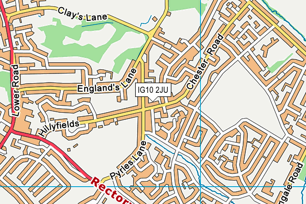 IG10 2JU map - OS VectorMap District (Ordnance Survey)