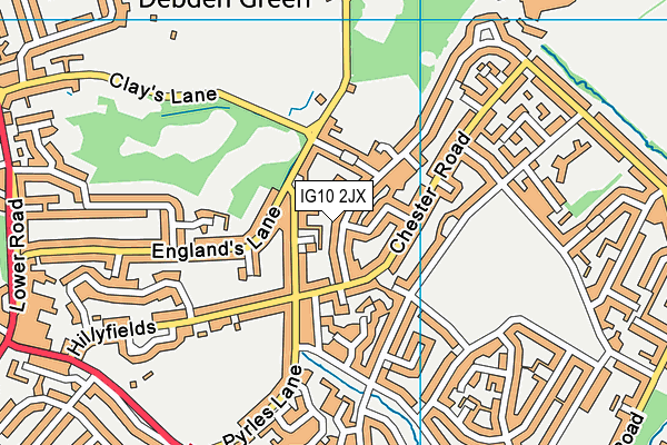 IG10 2JX map - OS VectorMap District (Ordnance Survey)