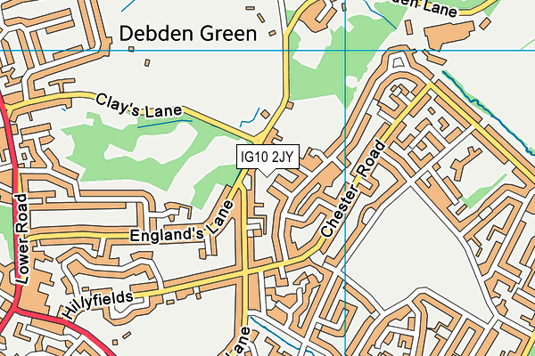 IG10 2JY map - OS VectorMap District (Ordnance Survey)