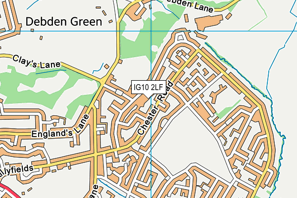 IG10 2LF map - OS VectorMap District (Ordnance Survey)