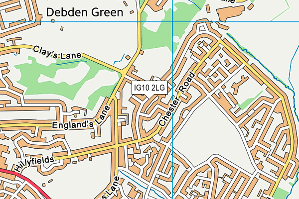 IG10 2LG map - OS VectorMap District (Ordnance Survey)