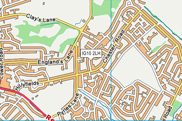 IG10 2LH map - OS VectorMap District (Ordnance Survey)