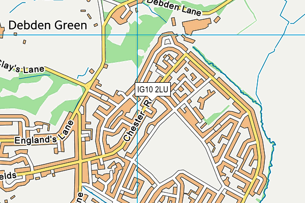 IG10 2LU map - OS VectorMap District (Ordnance Survey)