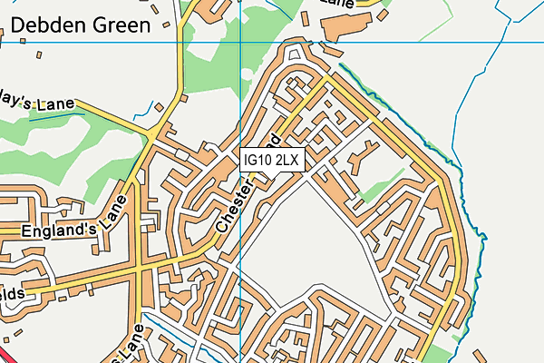 IG10 2LX map - OS VectorMap District (Ordnance Survey)