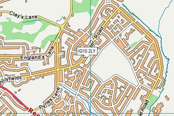 IG10 2LY map - OS VectorMap District (Ordnance Survey)