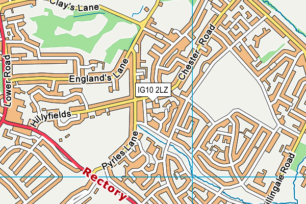 IG10 2LZ map - OS VectorMap District (Ordnance Survey)