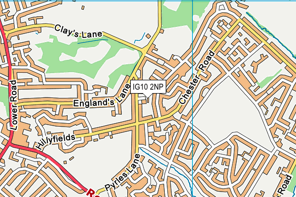 IG10 2NP map - OS VectorMap District (Ordnance Survey)