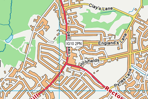 IG10 2PN map - OS VectorMap District (Ordnance Survey)