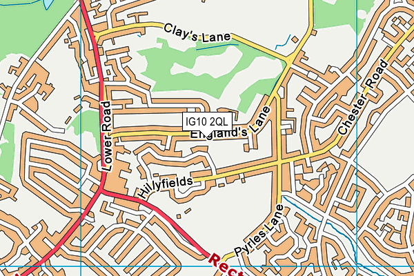 IG10 2QL map - OS VectorMap District (Ordnance Survey)