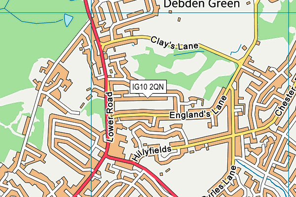 IG10 2QN map - OS VectorMap District (Ordnance Survey)