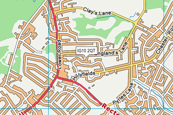 IG10 2QT map - OS VectorMap District (Ordnance Survey)