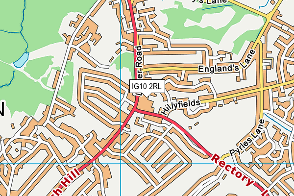 IG10 2RL map - OS VectorMap District (Ordnance Survey)