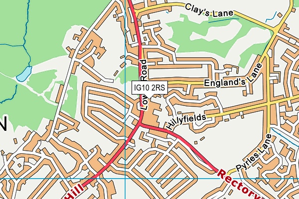 IG10 2RS map - OS VectorMap District (Ordnance Survey)