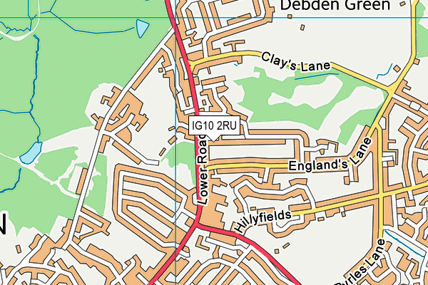 IG10 2RU map - OS VectorMap District (Ordnance Survey)