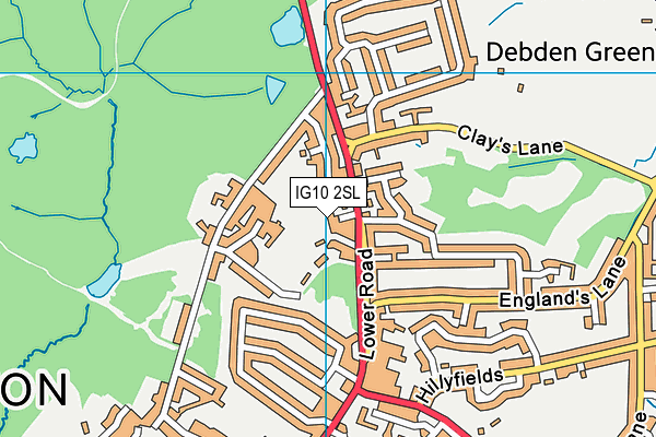 IG10 2SL map - OS VectorMap District (Ordnance Survey)