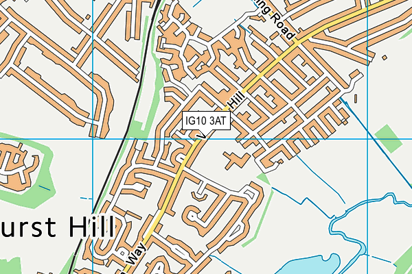 IG10 3AT map - OS VectorMap District (Ordnance Survey)