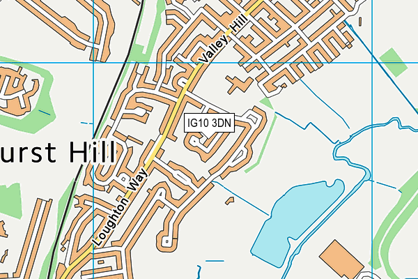 IG10 3DN map - OS VectorMap District (Ordnance Survey)