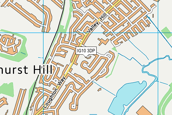 IG10 3DP map - OS VectorMap District (Ordnance Survey)