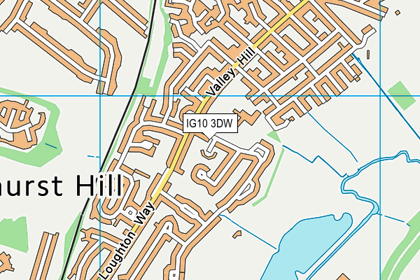 IG10 3DW map - OS VectorMap District (Ordnance Survey)