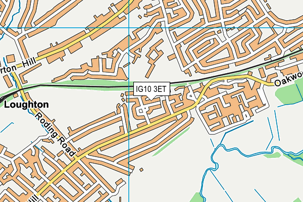 IG10 3ET map - OS VectorMap District (Ordnance Survey)