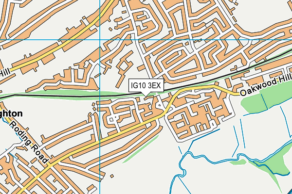 IG10 3EX map - OS VectorMap District (Ordnance Survey)