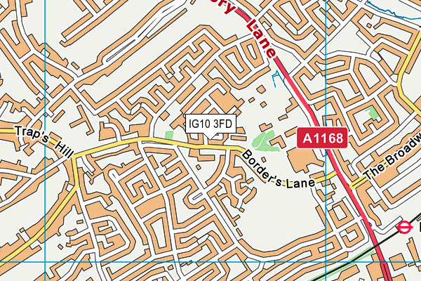 IG10 3FD map - OS VectorMap District (Ordnance Survey)