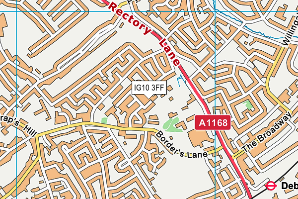 IG10 3FF map - OS VectorMap District (Ordnance Survey)