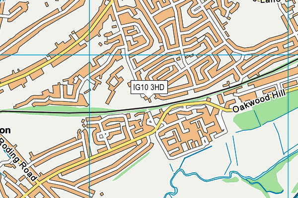 IG10 3HD map - OS VectorMap District (Ordnance Survey)