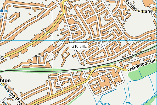 IG10 3HE map - OS VectorMap District (Ordnance Survey)