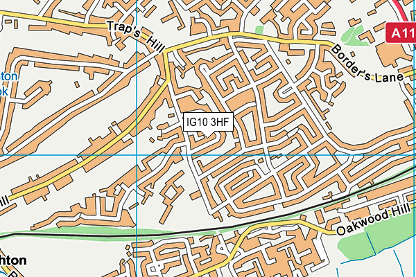 IG10 3HF map - OS VectorMap District (Ordnance Survey)