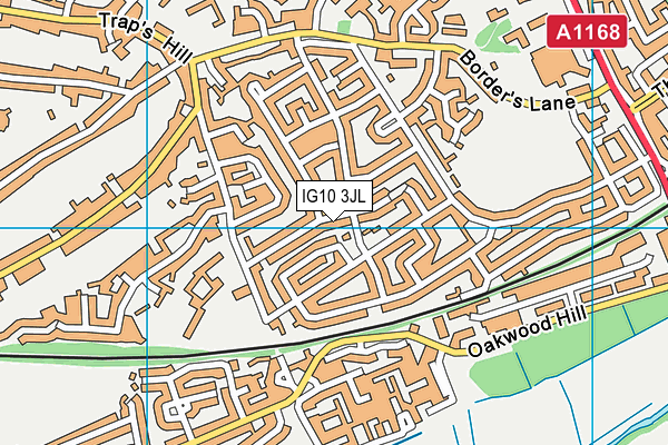 IG10 3JL map - OS VectorMap District (Ordnance Survey)