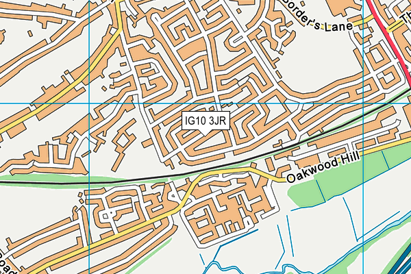 IG10 3JR map - OS VectorMap District (Ordnance Survey)
