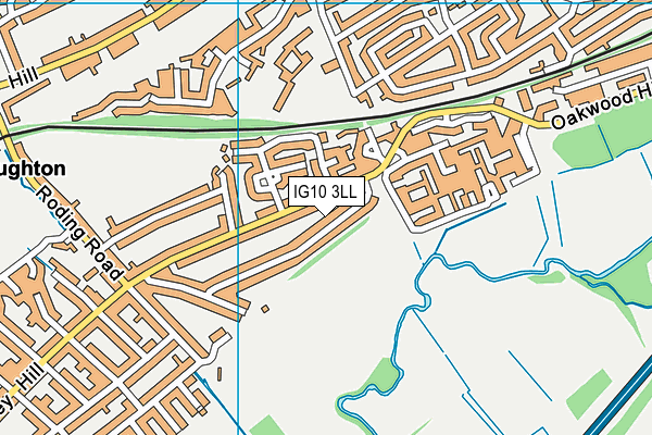 IG10 3LL map - OS VectorMap District (Ordnance Survey)