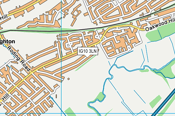 IG10 3LN map - OS VectorMap District (Ordnance Survey)