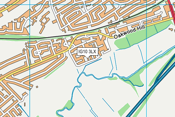 IG10 3LX map - OS VectorMap District (Ordnance Survey)
