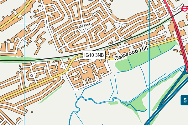 IG10 3NB map - OS VectorMap District (Ordnance Survey)