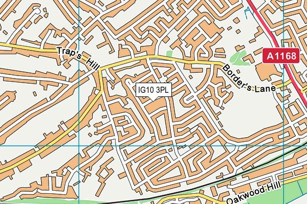 IG10 3PL map - OS VectorMap District (Ordnance Survey)
