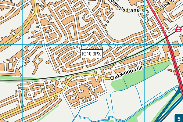 IG10 3PX map - OS VectorMap District (Ordnance Survey)