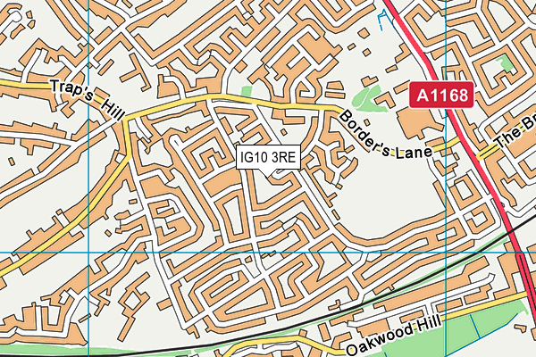 IG10 3RE map - OS VectorMap District (Ordnance Survey)
