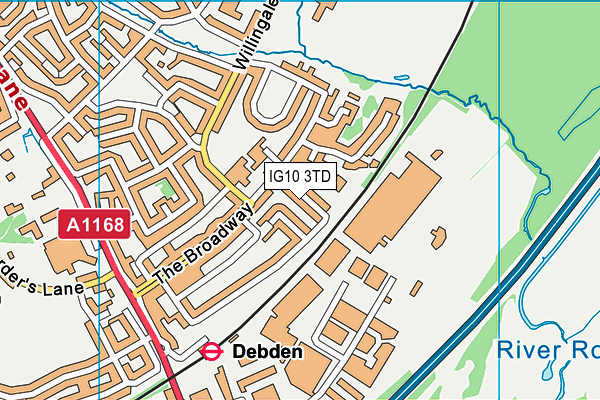 IG10 3TD map - OS VectorMap District (Ordnance Survey)