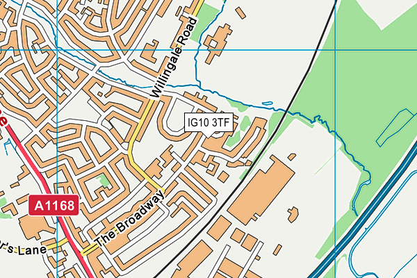 IG10 3TF map - OS VectorMap District (Ordnance Survey)
