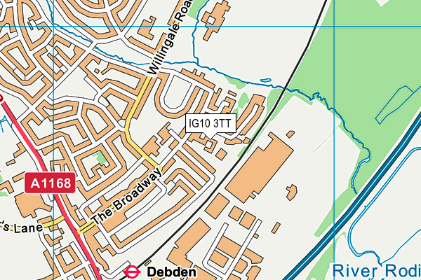 IG10 3TT map - OS VectorMap District (Ordnance Survey)