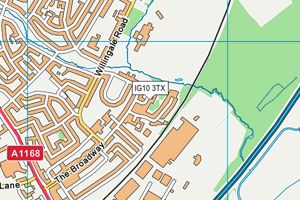 IG10 3TX map - OS VectorMap District (Ordnance Survey)