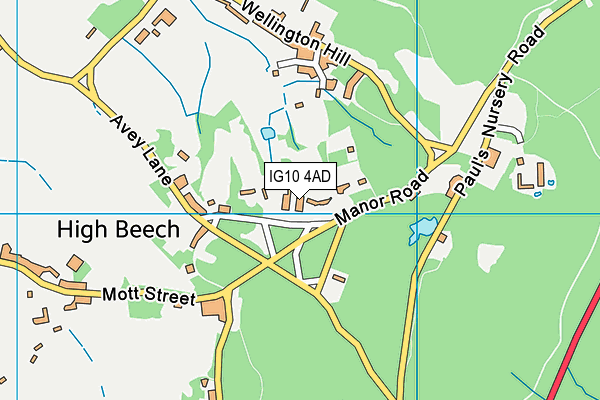 IG10 4AD map - OS VectorMap District (Ordnance Survey)