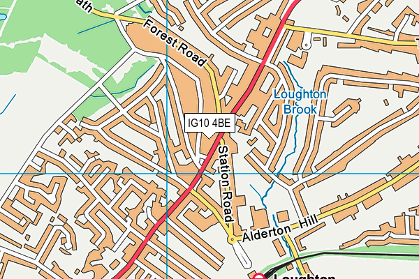 IG10 4BE map - OS VectorMap District (Ordnance Survey)