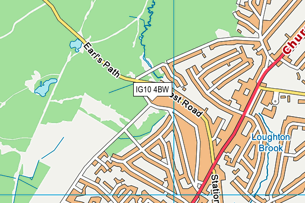IG10 4BW map - OS VectorMap District (Ordnance Survey)