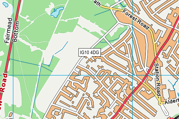 IG10 4DG map - OS VectorMap District (Ordnance Survey)
