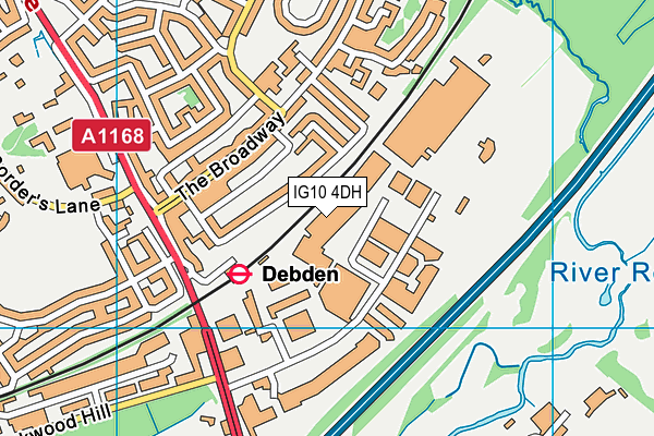 IG10 4DH map - OS VectorMap District (Ordnance Survey)